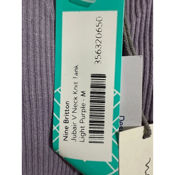 Women's Nine Britton Light Purple Ribbed V-Neck Knit Tank Top M - Picture 4 of 6